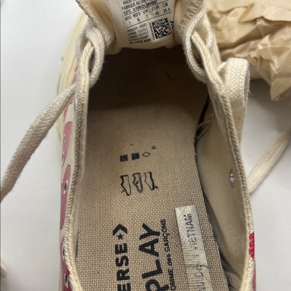 Converse CT All Star 70 Ox Comme des Garcons PLAY Multi-Heart White SZ M7/W9 - Picture 8 of 12